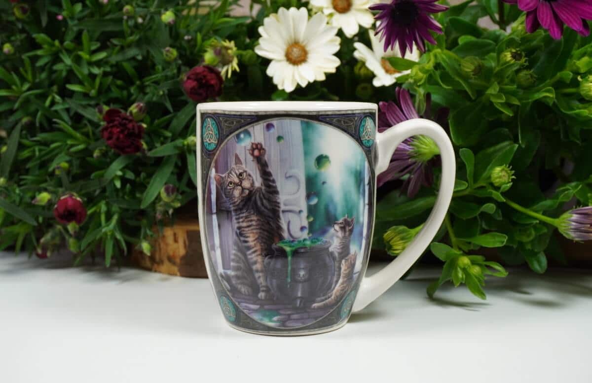 Henkelbecher Sprüche Kaffeetasse Katze mit Kätzchen von Lisa Parker