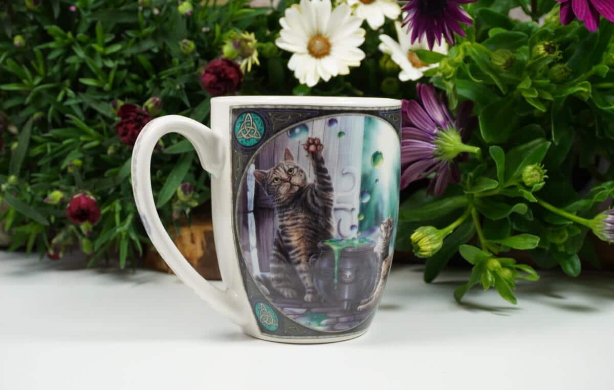 Henkelbecher Sprüche Kaffeetasse Katze mit Kätzchen von Lisa Parker