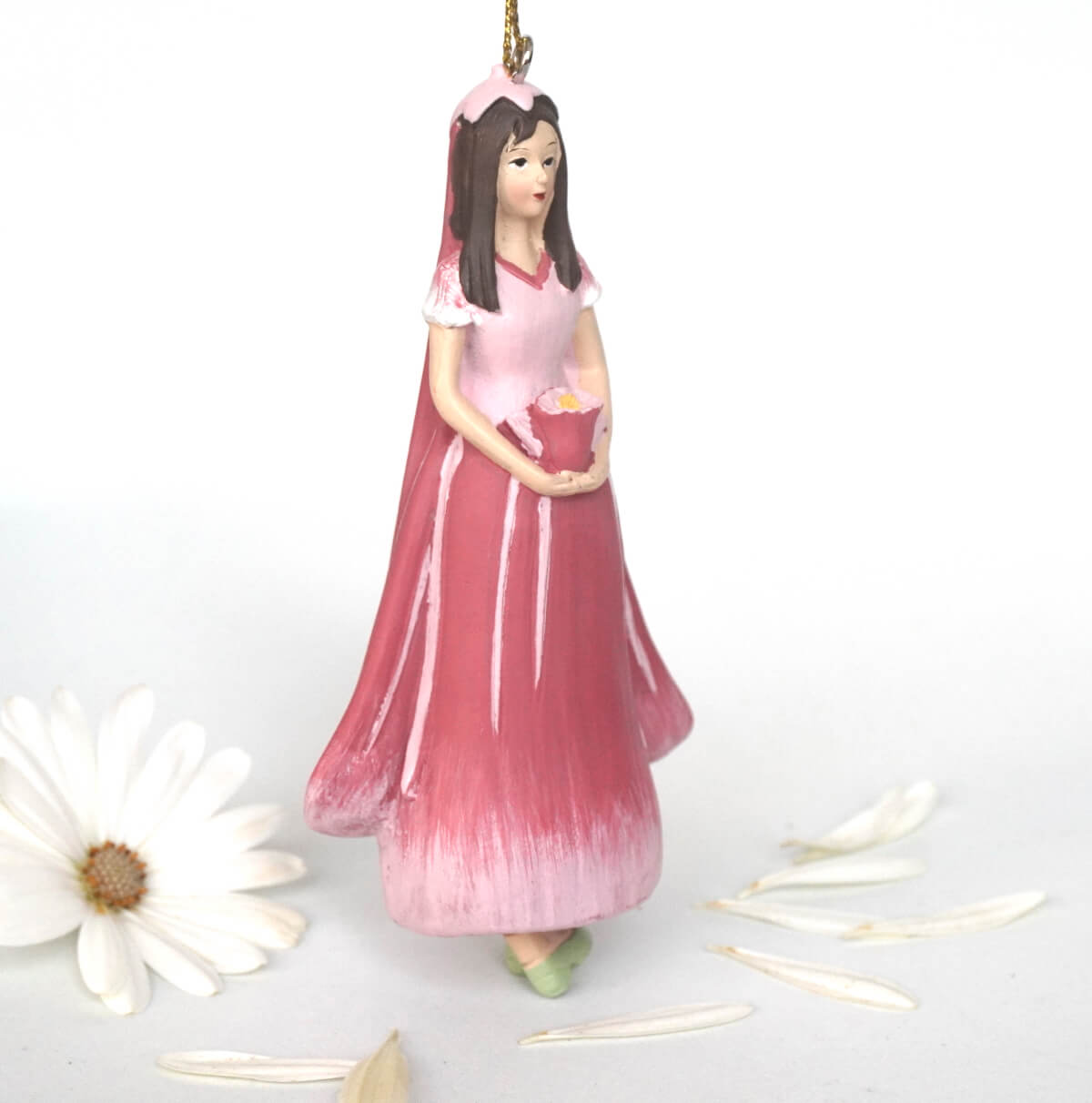 Deko Figur Blumenmädchen Fingerhutmädchen pink zum Hängen