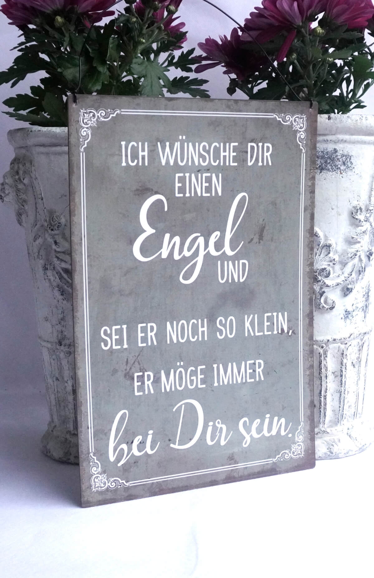 Deko Blechschild Ich Wünsche Dir Einen Engel Und Sei Er Noch So Klein, Er Möge Immer bei Dir sein.