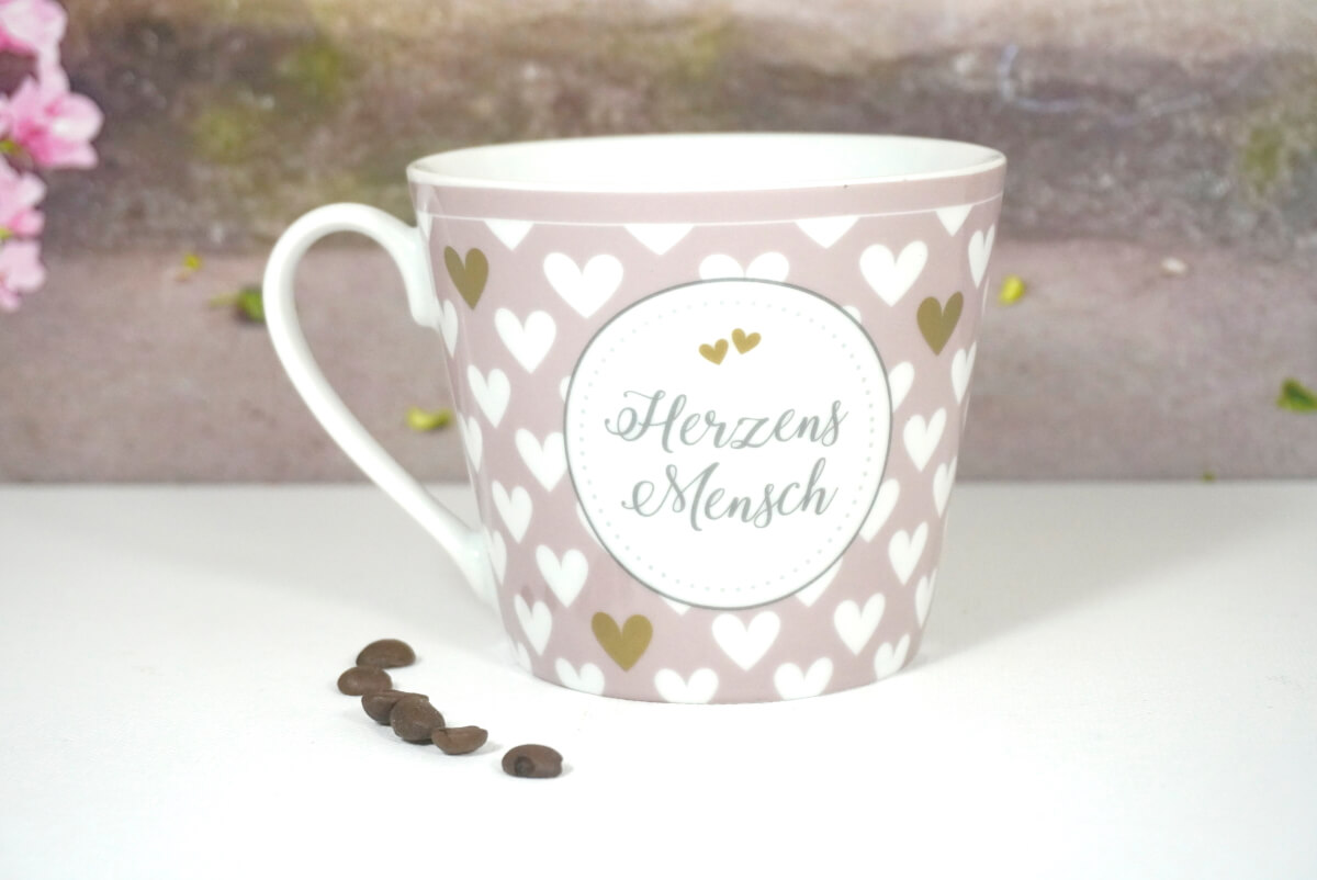 Krasilnikoff Henkelbecher Kaffeebecher Herzens Mensch