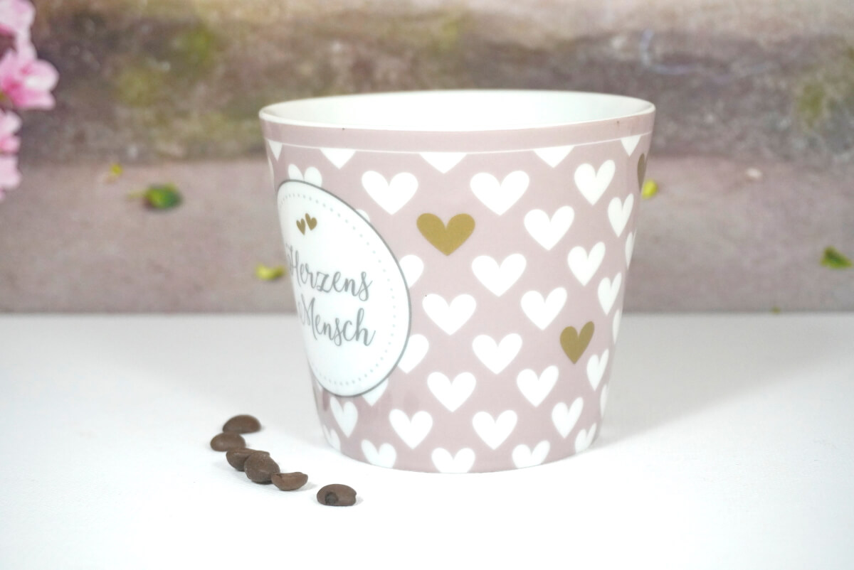 Krasilnikoff Henkelbecher Kaffeebecher Herzens Mensch