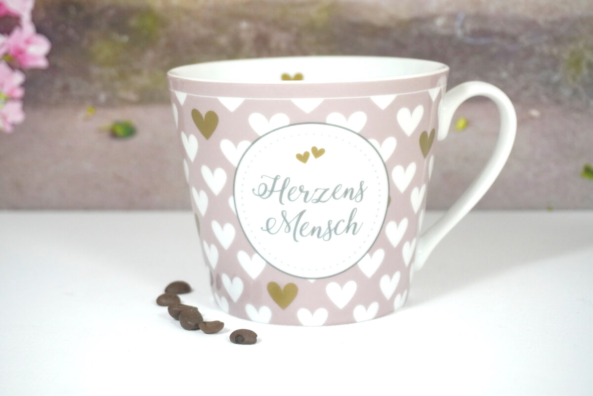 Krasilnikoff Henkelbecher Kaffeebecher Herzens Mensch