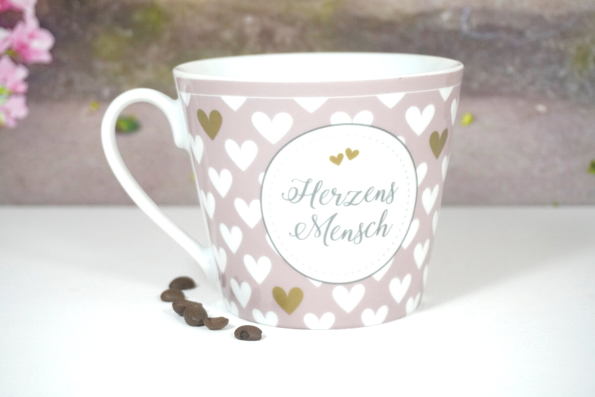 Krasilnikoff Henkelbecher Kaffeebecher Herzens Mensch
