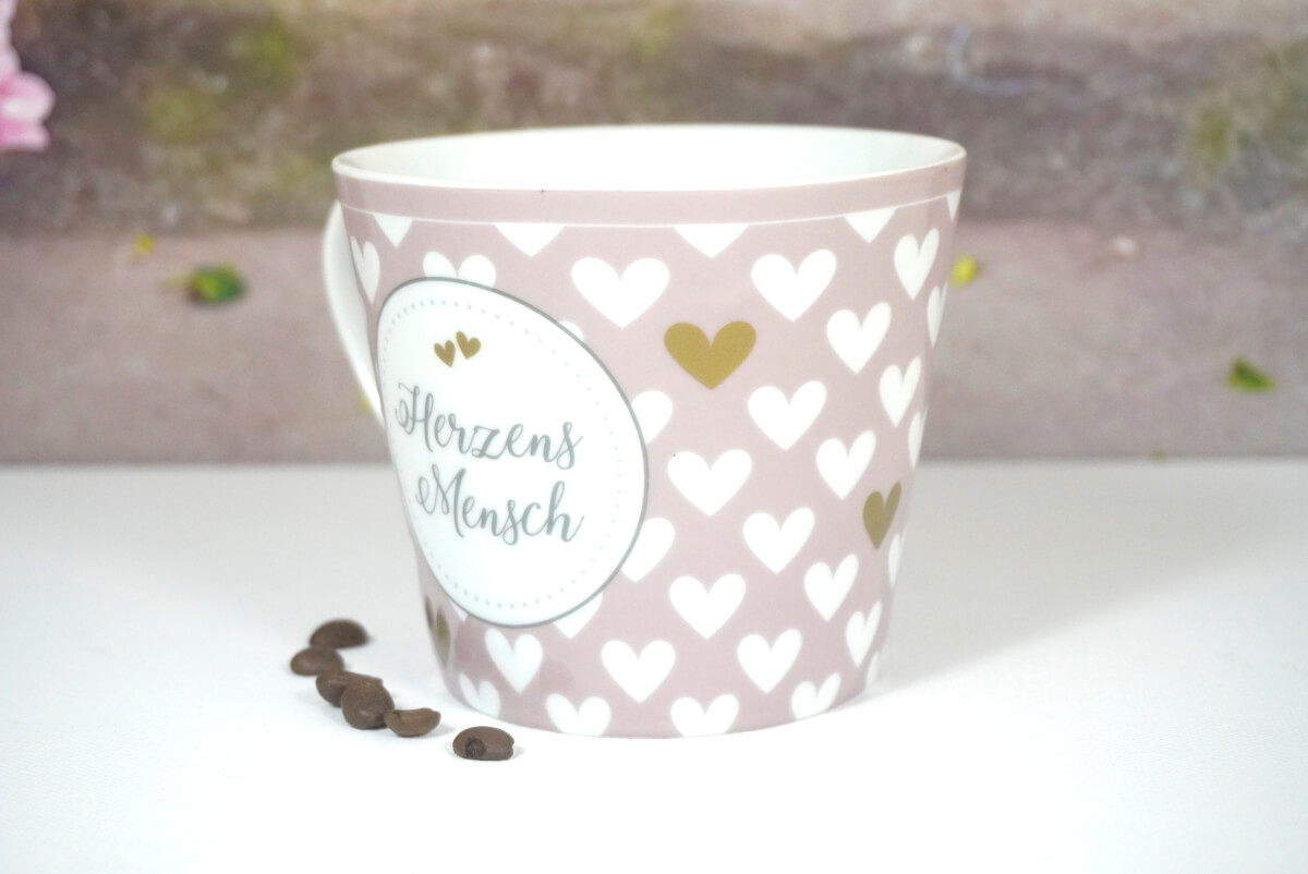 Krasilnikoff Henkelbecher Kaffeebecher Herzens Mensch