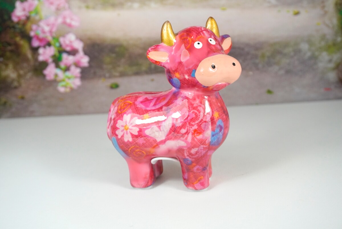 Pomme Pidou Spardose Kuh Little Maggie Pink