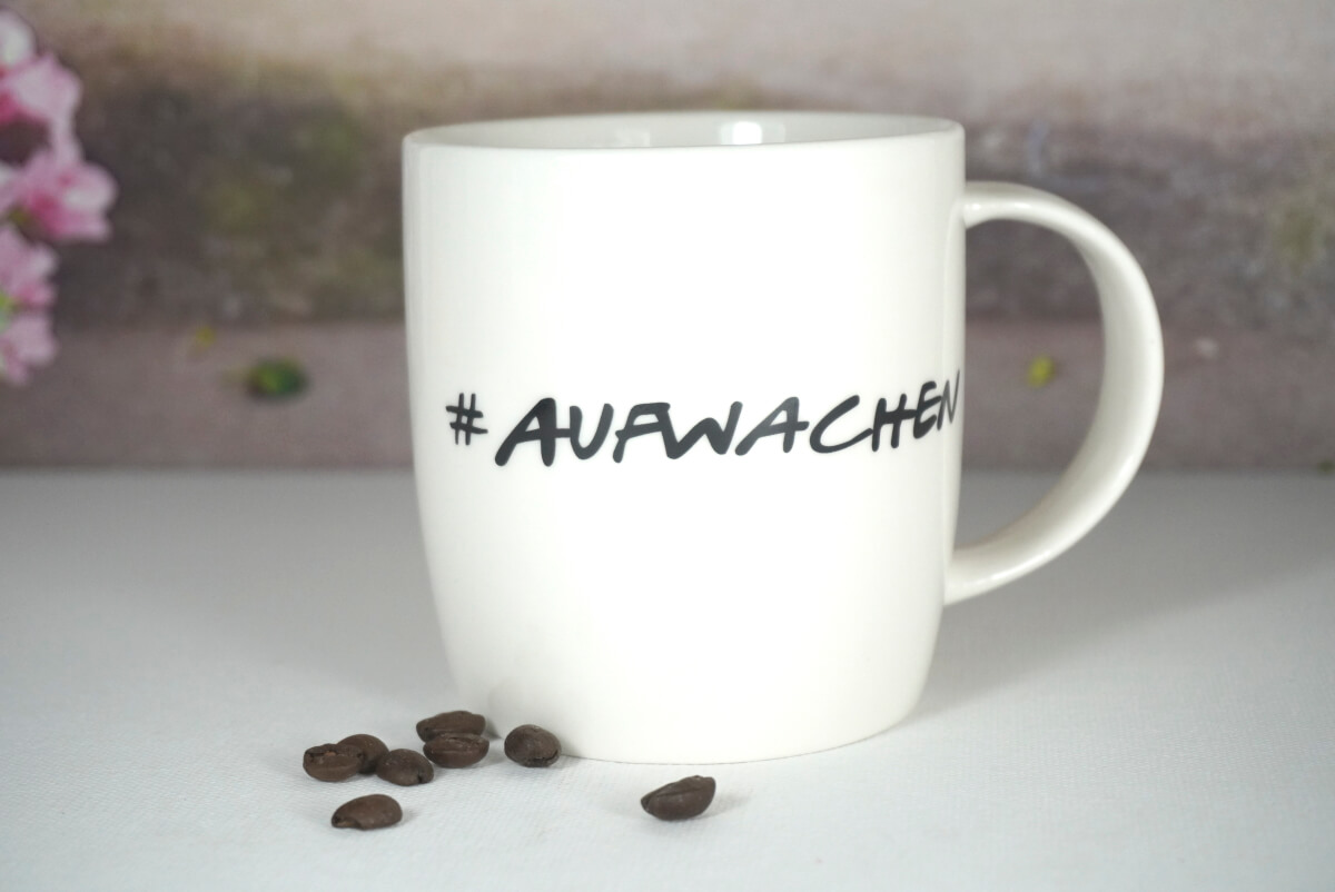 Wurm Henkelbecher Sprüche Tasse Aufwachen