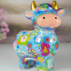 Pomme Pidou Spardose Kuh Little Maggie Hellblau