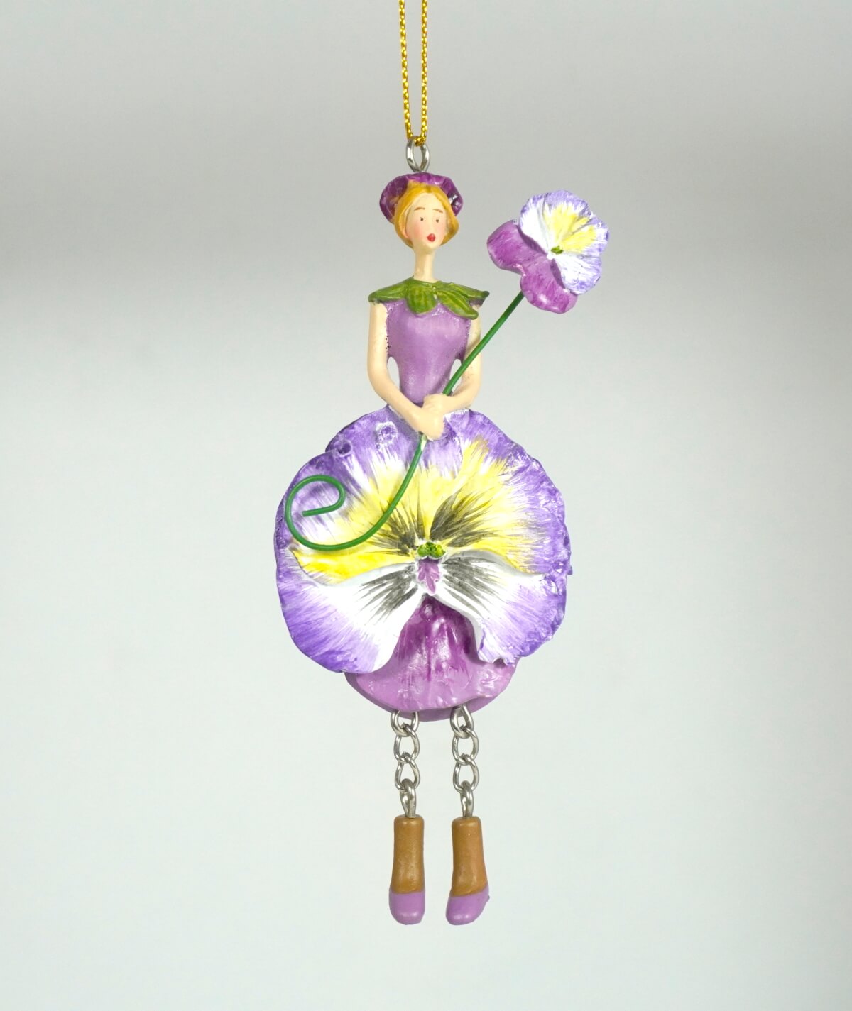 Deko Figur Blumenmädchen Stiefmütterchenmädchen zum Hängen