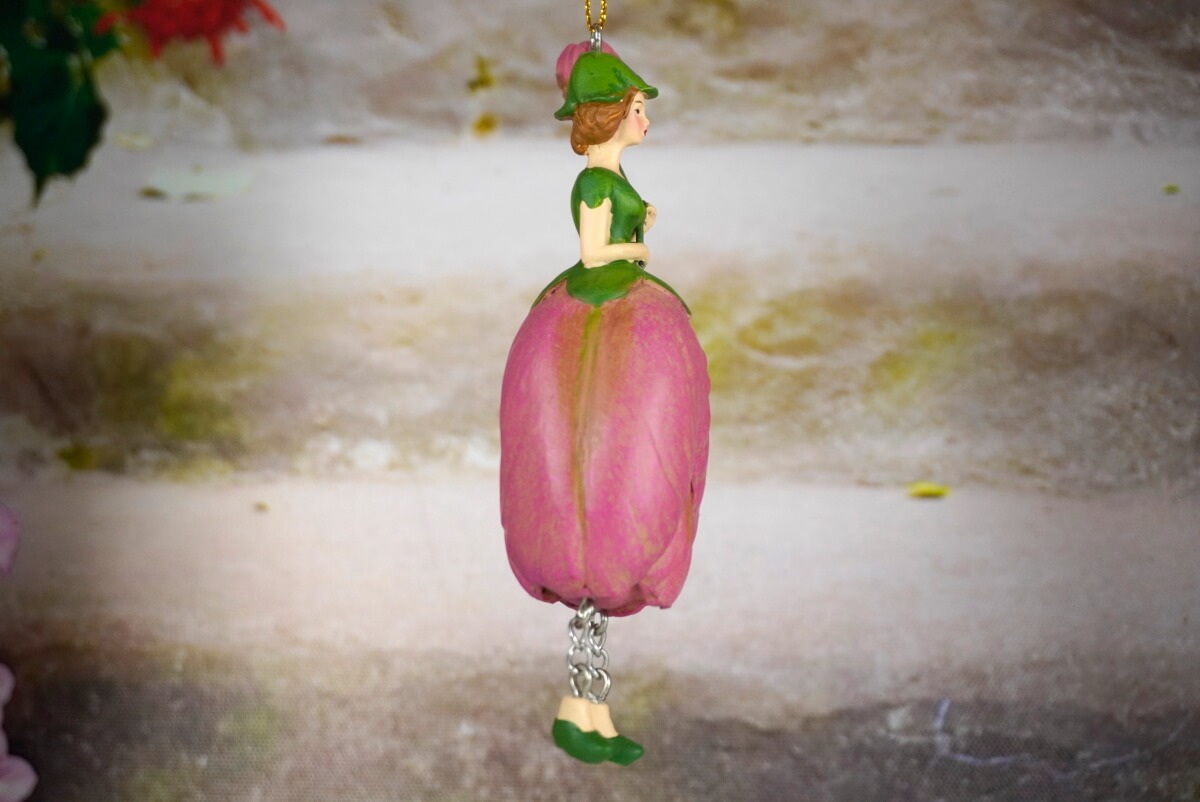 Deko Figur Blumenmädchen Papageientulpenmädchen zum Hängen