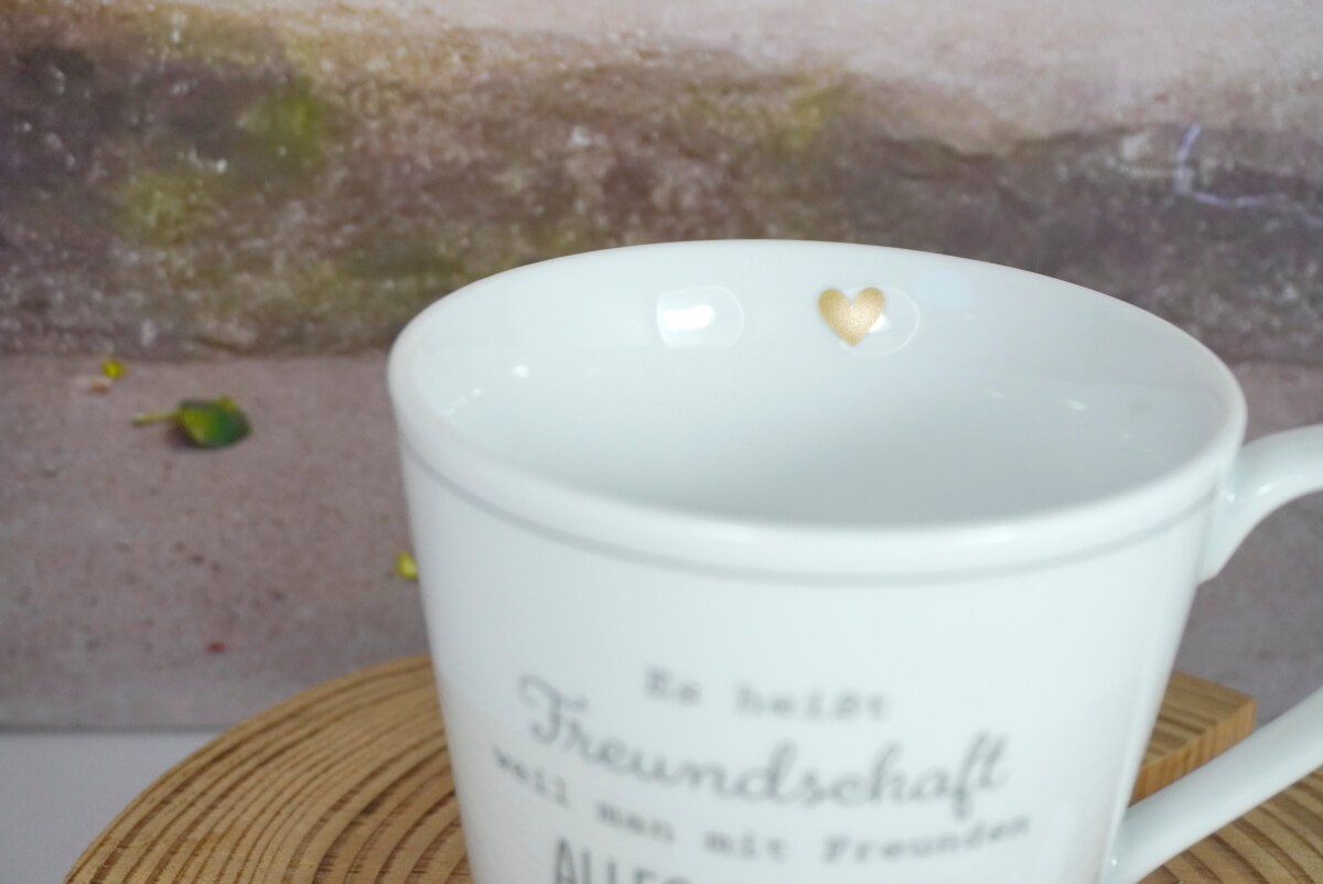 Krasilnikoff Kaffeebecher Henkelbecher Es heißt Freundschaft weil man mit Freunden ALLES schafft