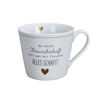 Krasilnikoff Kaffeebecher Henkelbecher Es heißt Freundschaft weil man mit Freunden ALLES schafft