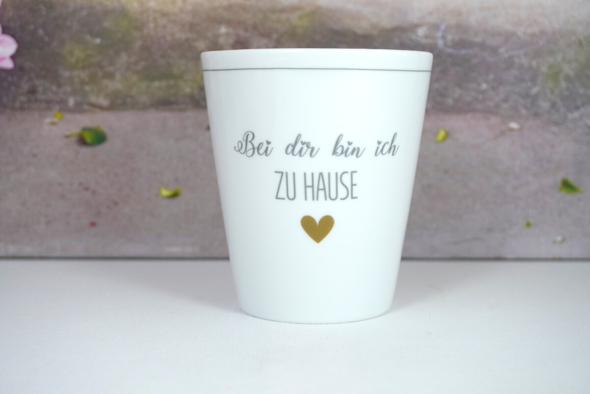 Krasilnikoff Kaffeebecher Mug Cup Bei dir bin ich Zu Hause