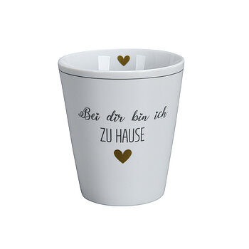Krasilnikoff Kaffeebecher Mug Cup Bei dir bin ich Zu Hause