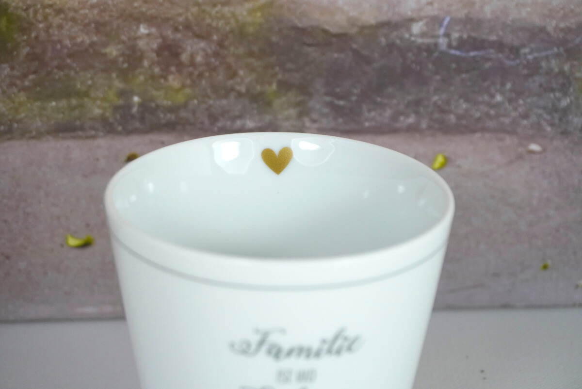 Krasilnikoff Kaffeebecher Mug Familie ist wo Leben beginnt und Liebe niemals endet