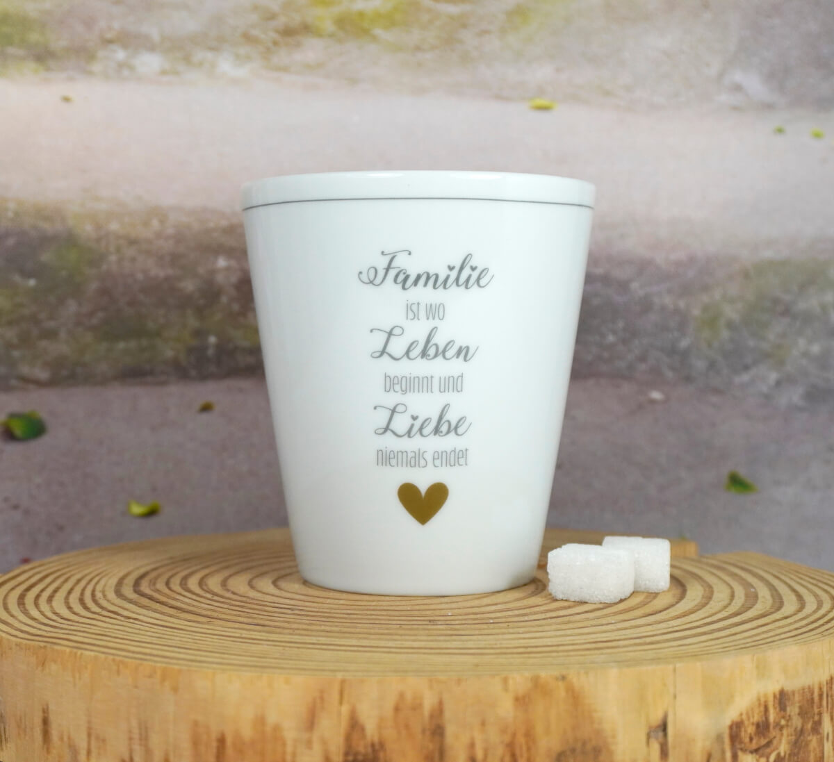Krasilnikoff Kaffeebecher Mug Familie ist wo Leben beginnt und Liebe niemals endet