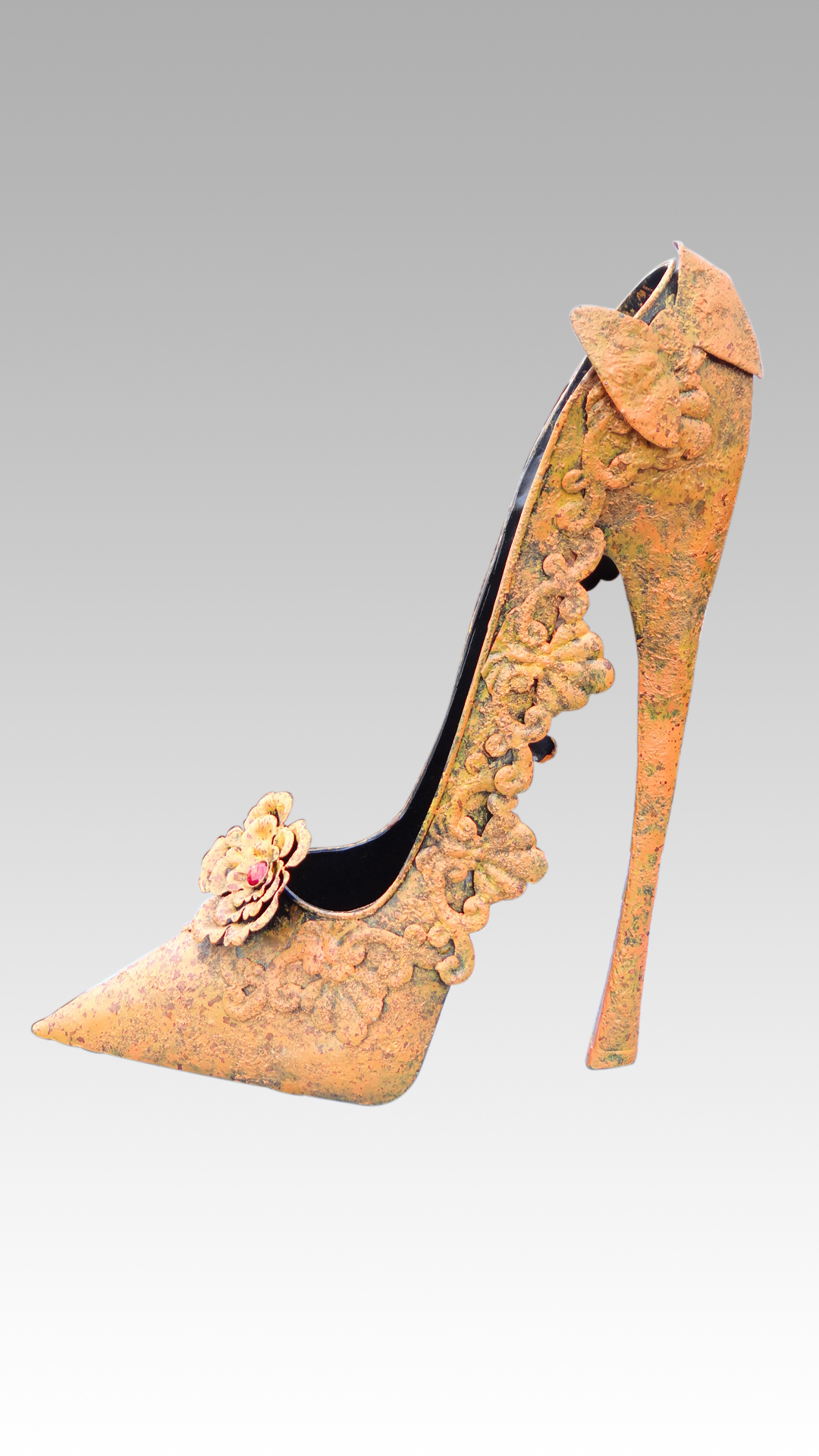 Deko High Heel Schuh Blechschuh Dekoschuh Rot 36 cm Hoch – Bild 3