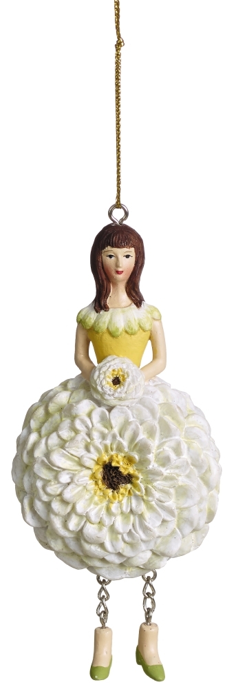 Deko Figur Blumenmädchen Zinnienmädchen zum Hängen
