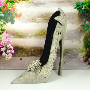 Deko High Heel Blech Schuh Deko Pumps Grau