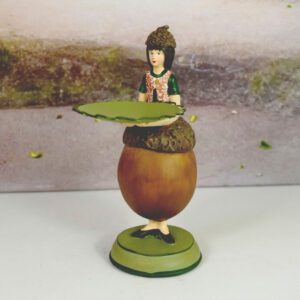 Dekofigur Teelichthalter Blumenmädchen Eichelmädchen