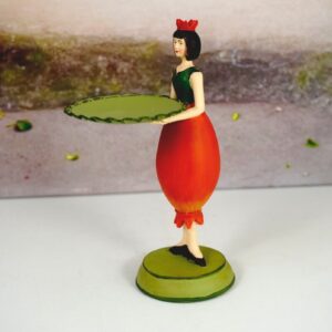 Dekofigur Teelichthalter Blumenmädchen Hagebuttenmädchen