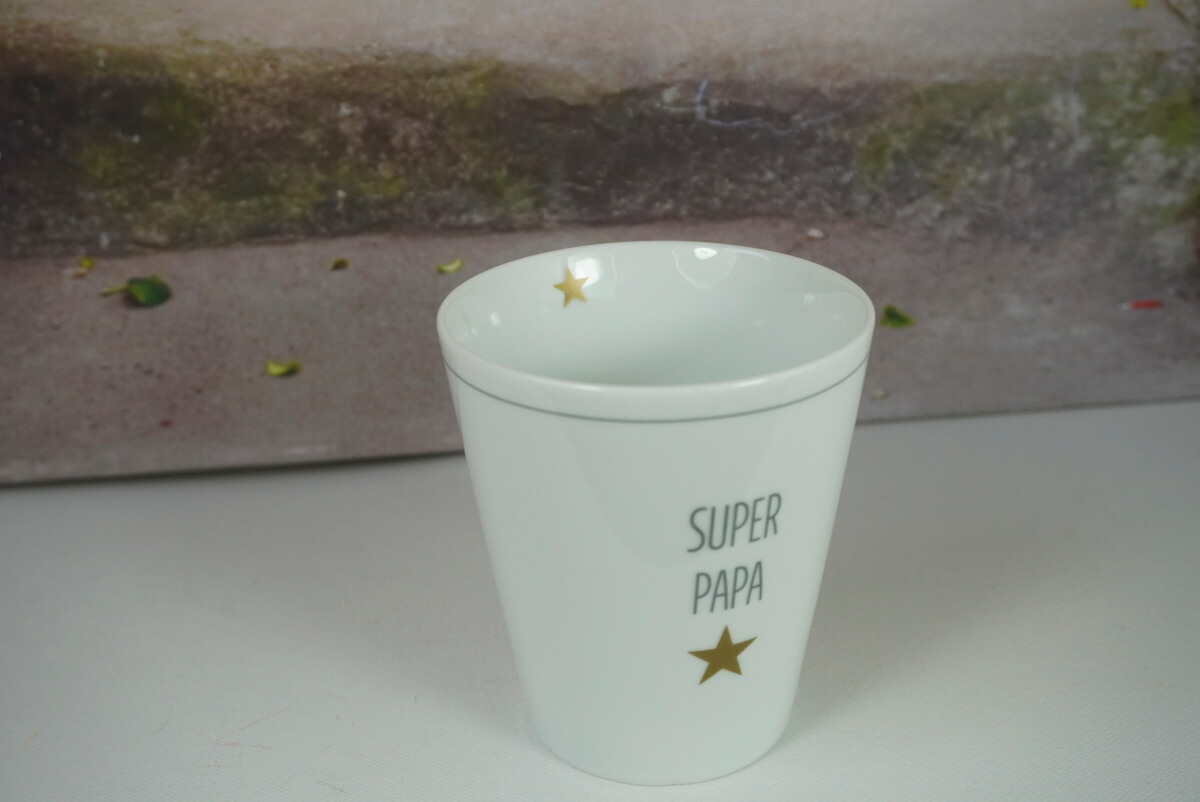 Krasilnikoff Kaffeebecher Sprüche Tasse Mug Cup Super Papa