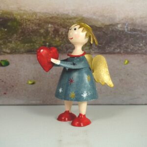 Pape Deko Figur Blechpuppe Schutzengel Lena mit Herz Sternchen 12cm