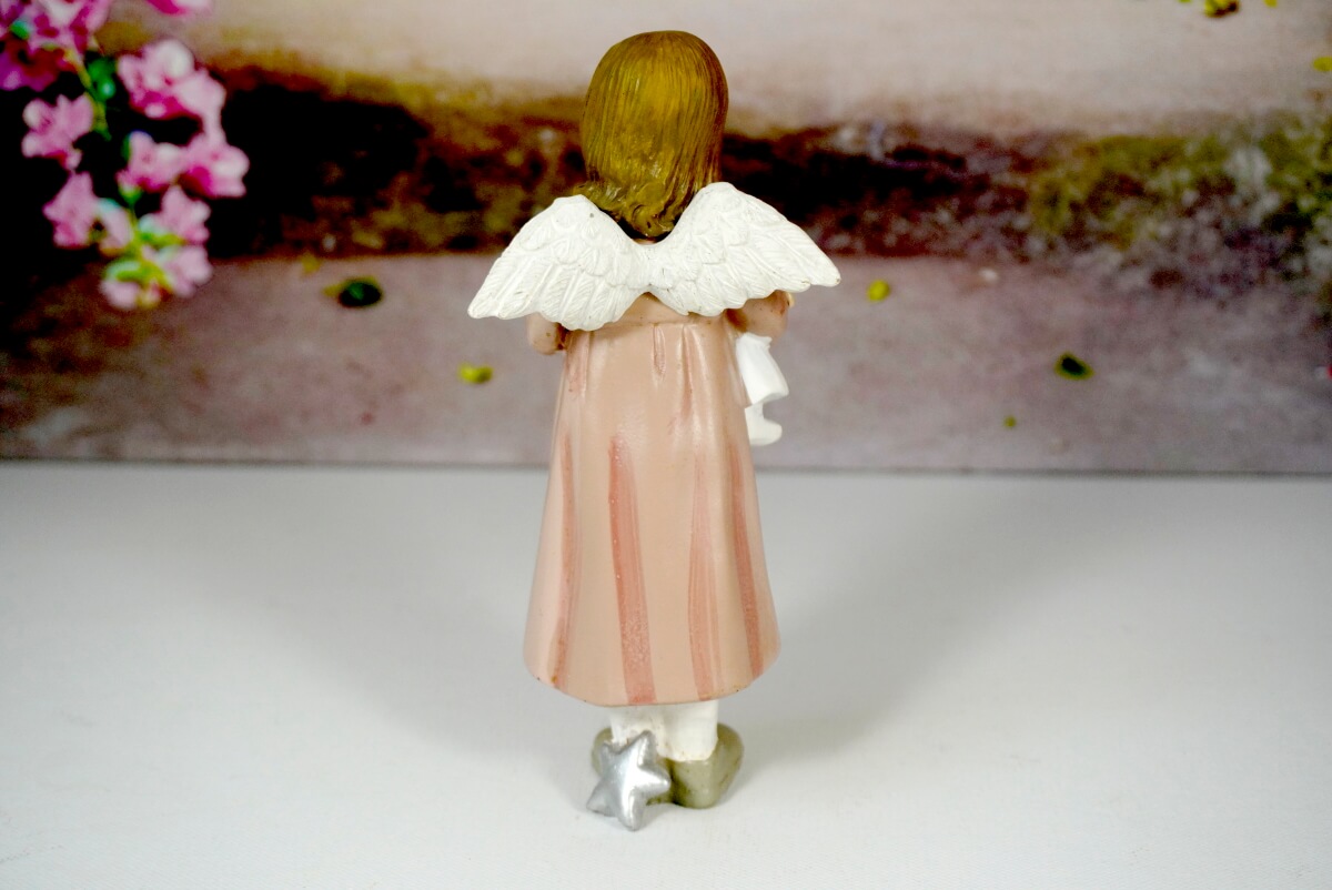 Dekofigur Schutzengel Engel Mädchen Lisann Rosa mit Püppchen 16 cm