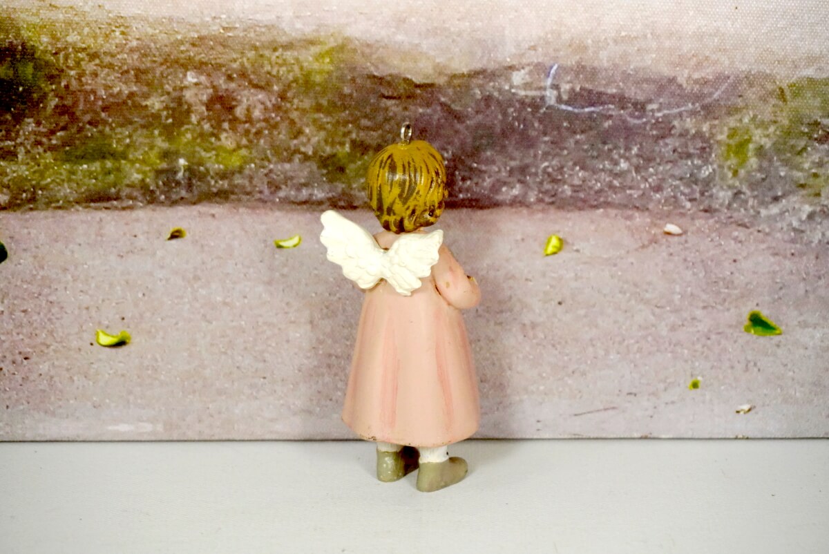 Dekofigur Schutzengel Engel Mädchen Mina Rosa mit Pferdchen 10,5 cm