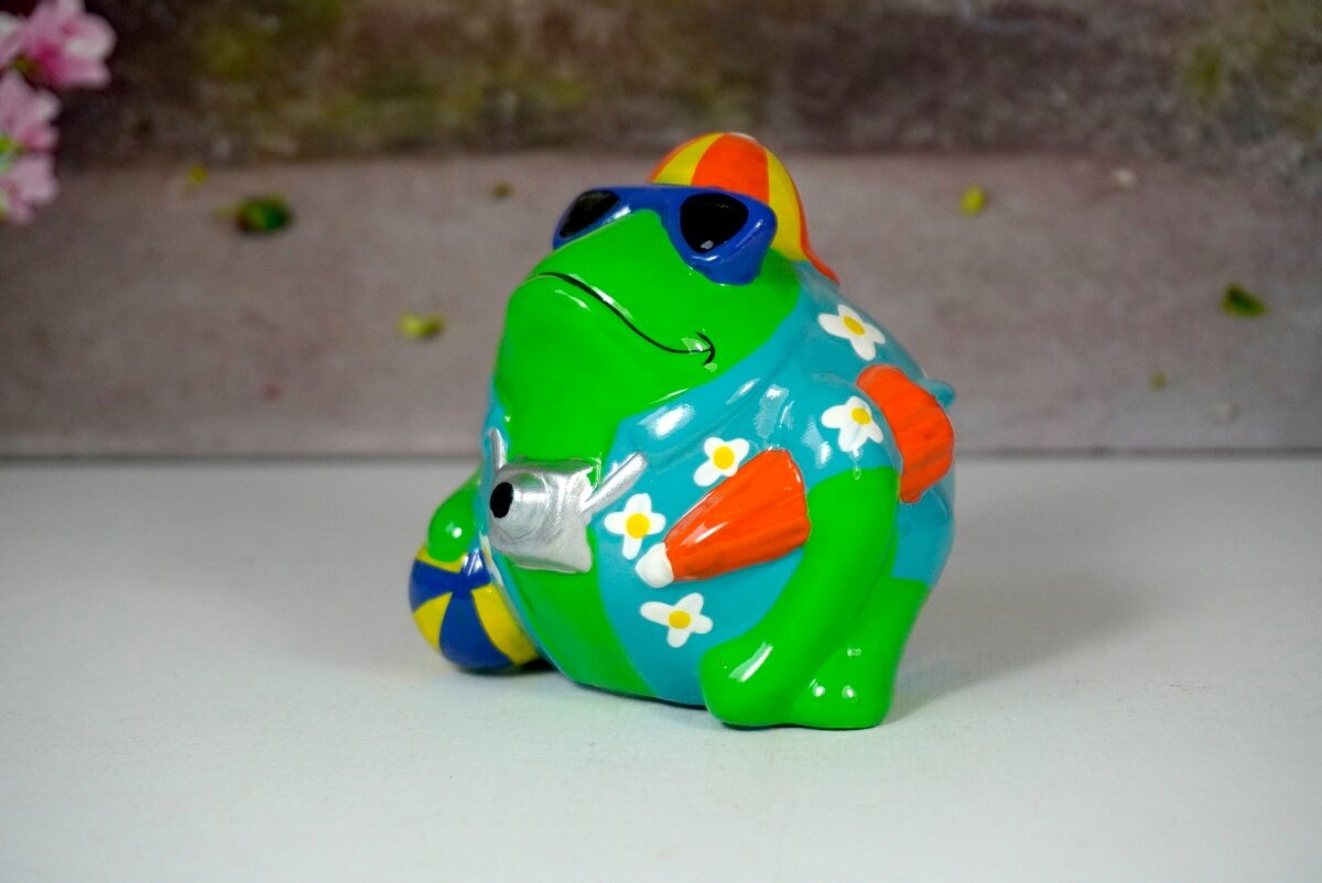 Pomme Pidou Spardose Money Bank Frosch Freddy Tourist