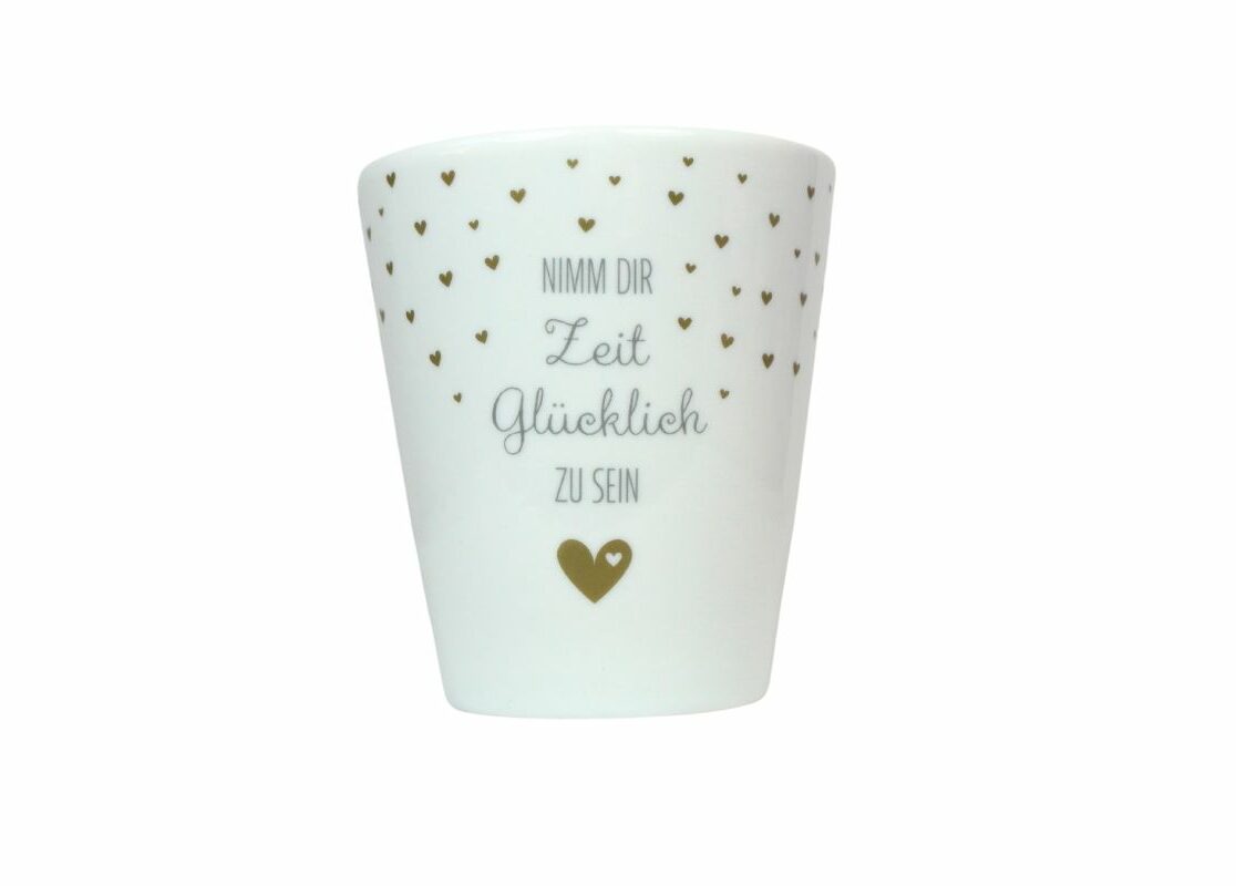 Krasilnikoff Kaffeebecher Sprüche Tasse Mug Cup Nimm Dir Zeit Glücklich Zu Sein