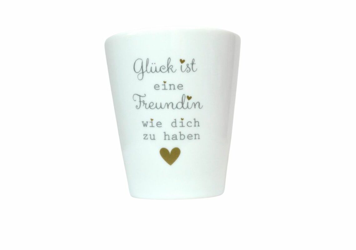 Krasilnikoff Kaffeebecher Sprüche Tasse Mug Cup Glück ist eine Freundin wie dich zu haben
