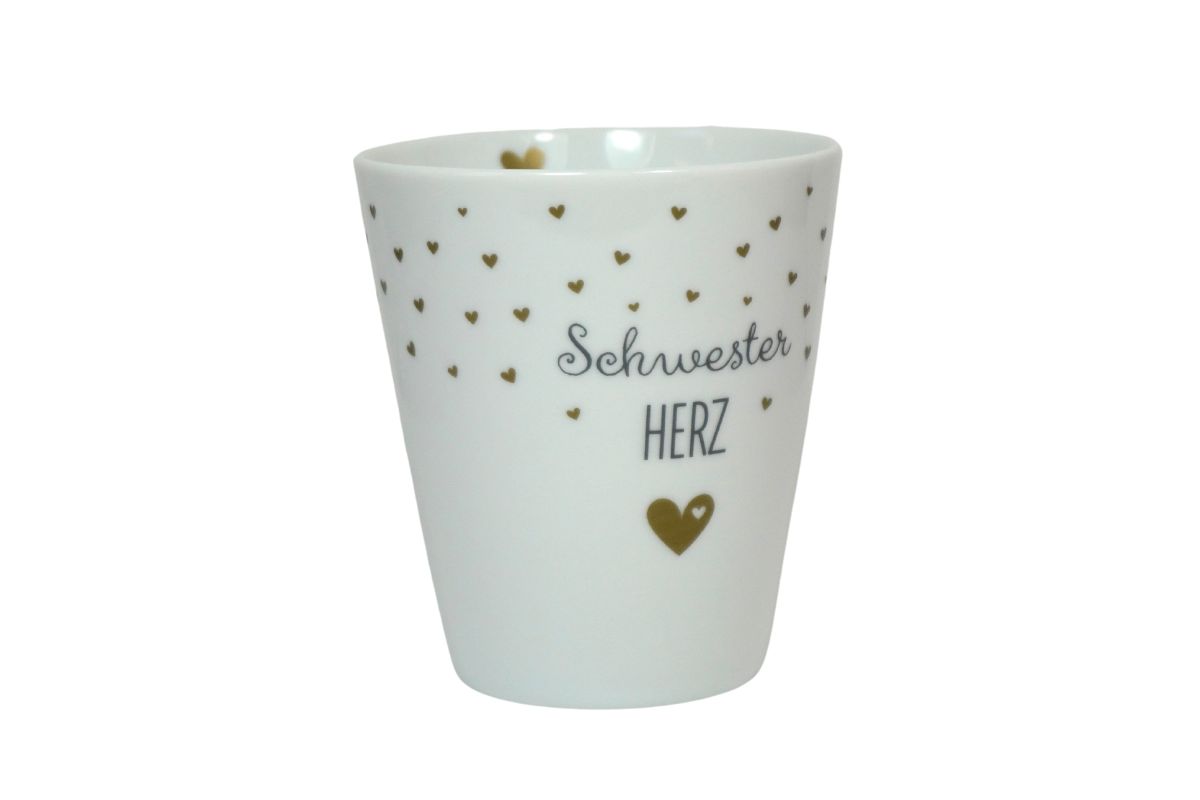 Krasilnikoff Kaffeebecher Sprüche Tasse Mug Cup Schwester Herz