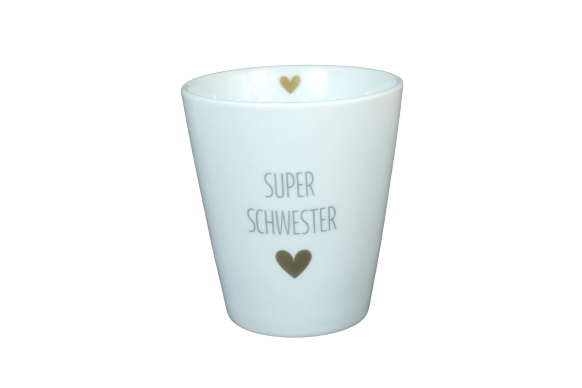 Krasilnikoff Kaffeebecher Sprüche Tasse Mug Cup Super Schwester
