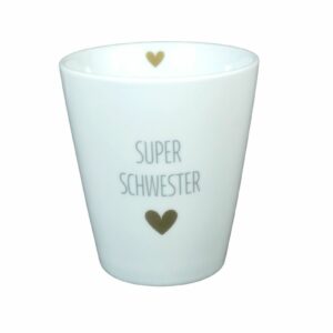 Krasilnikoff Kaffeebecher Sprüche Tasse Mug Cup Super Schwester