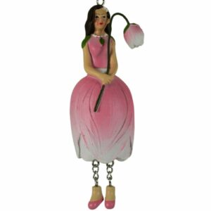Deko Figur Blumenmädchen Tulpenmädchen zum Hängen Rosa