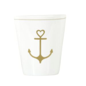 Krasilnikoff Kaffeebecher Sprüche Tasse Mug Cup Anker Gold