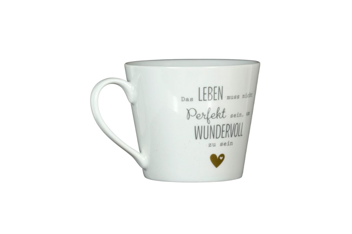 Krasilnikoff Kaffeebecher Kaffeetasse Sprüche Tasse Mug Cup Das Leben muss nicht perfekt sein um wundervoll zu sein – Bild 5