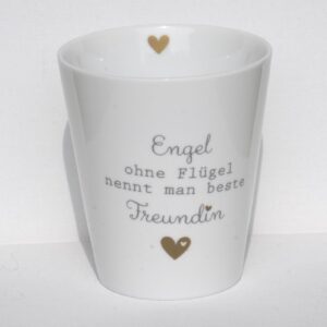 Krasilnikoff Kaffeebecher Sprüche Tasse Mug Cup Engel ohne Flügel nennt man beste Freundin