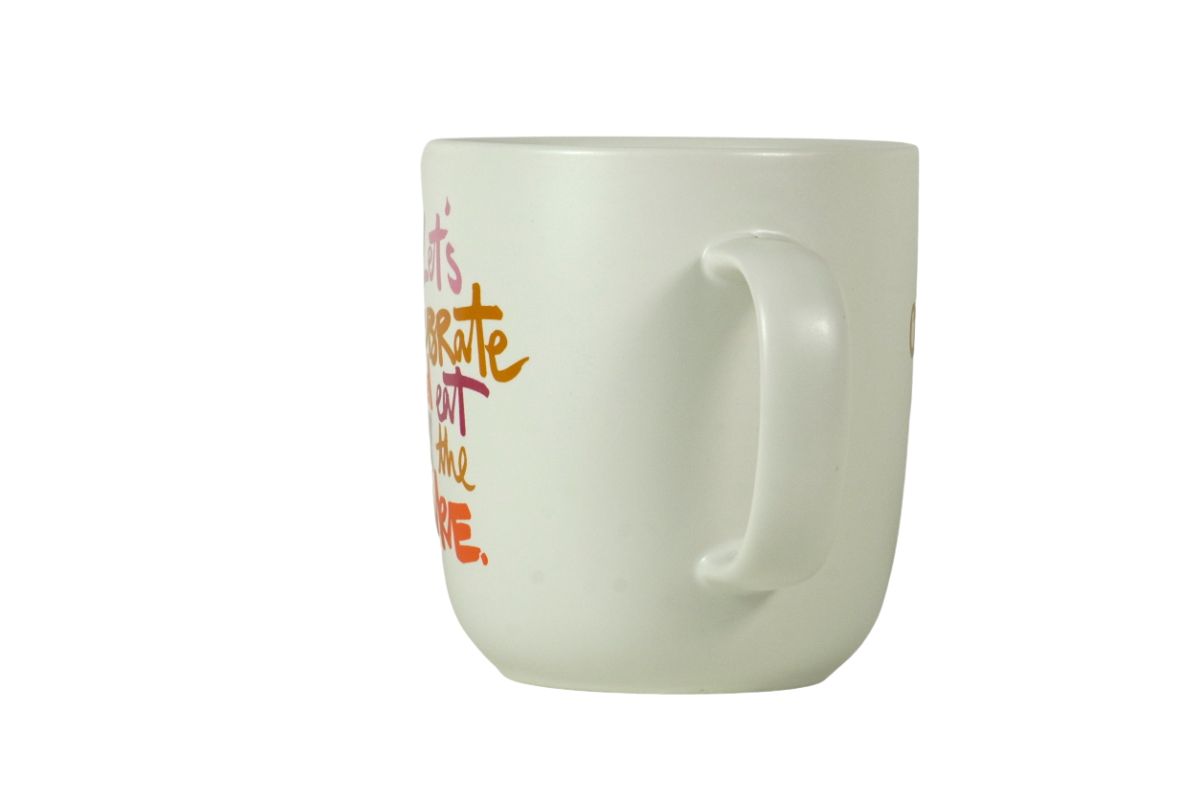 PPD Henkelbecher Kaffeebecher Mug Let`s celebrate and eat all the cake