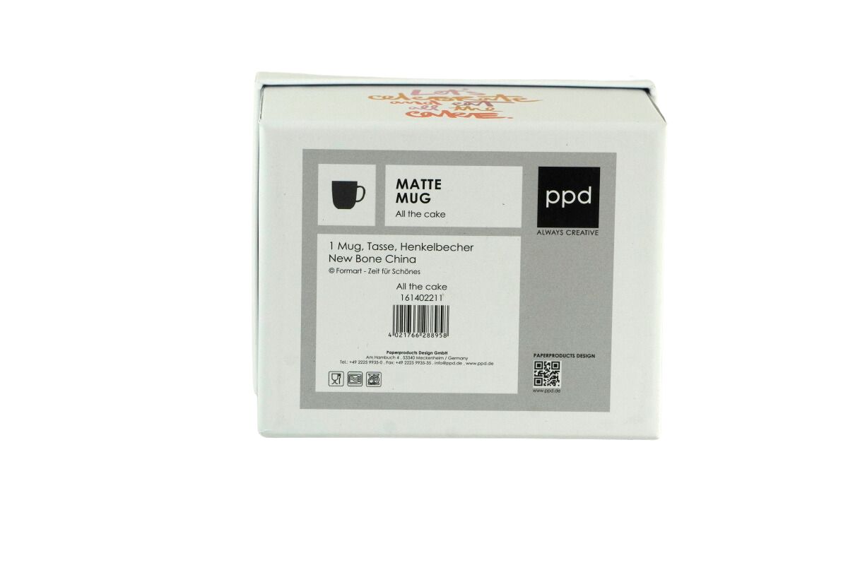 PPD Henkelbecher Kaffeebecher Mug Let`s celebrate and eat all the cake