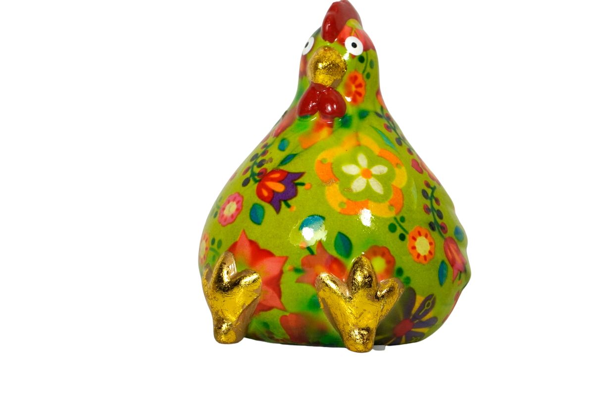 Pomme Pidou Spardose Money Bank Huhn Claire Petit Grün