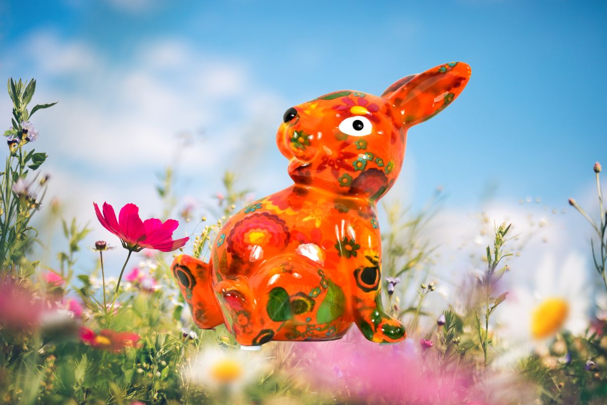 Pomme Pidou Money Bank Spardose Petit Hase Osterhase Billie Orange