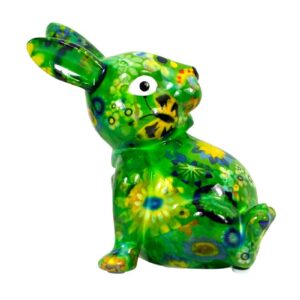 Pomme Pidou Money Bank Spardose Petit Hase Osterhase Billie Grün Flower