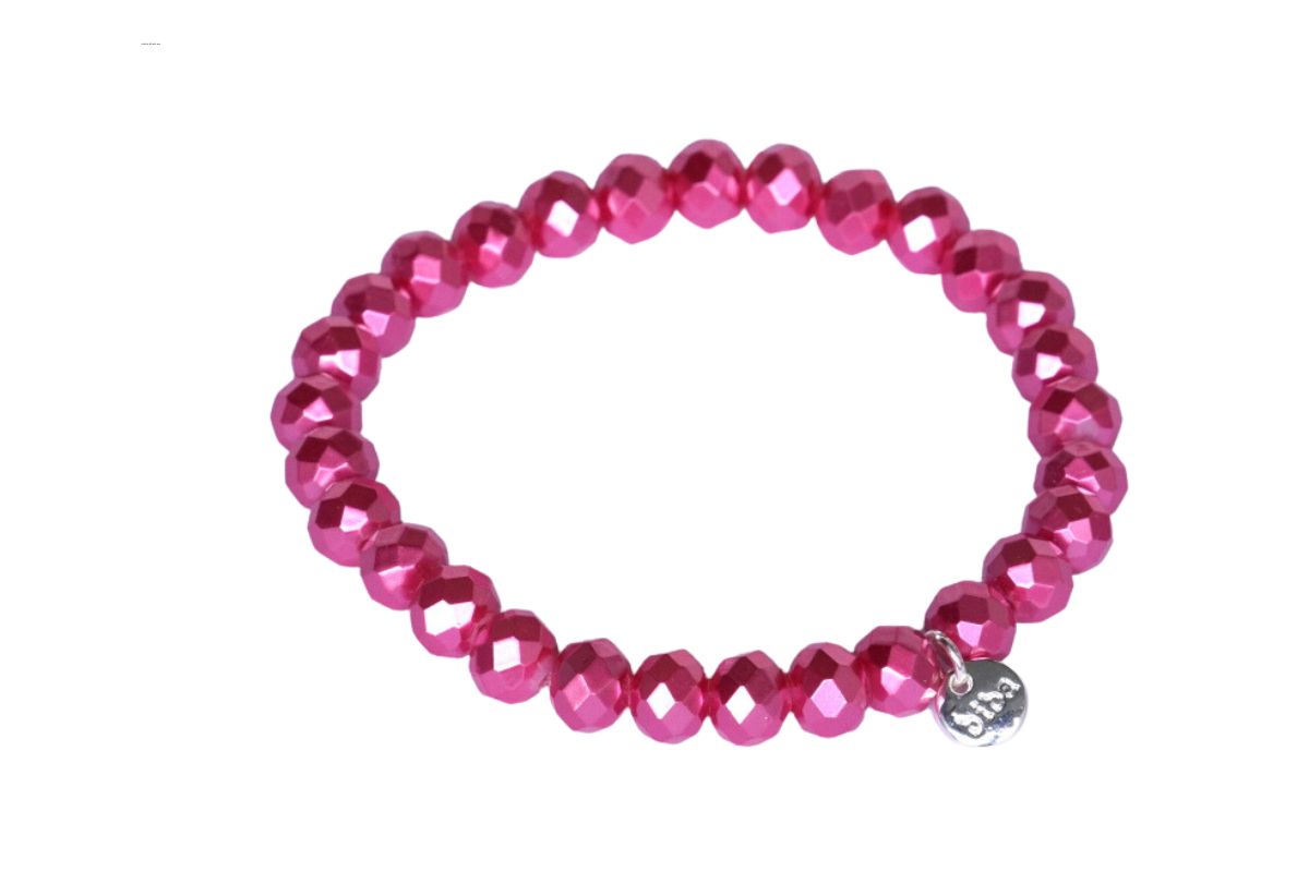 Biba Armband Crystal Himbeer Rosa Perle Damen Armband Glücksbringer