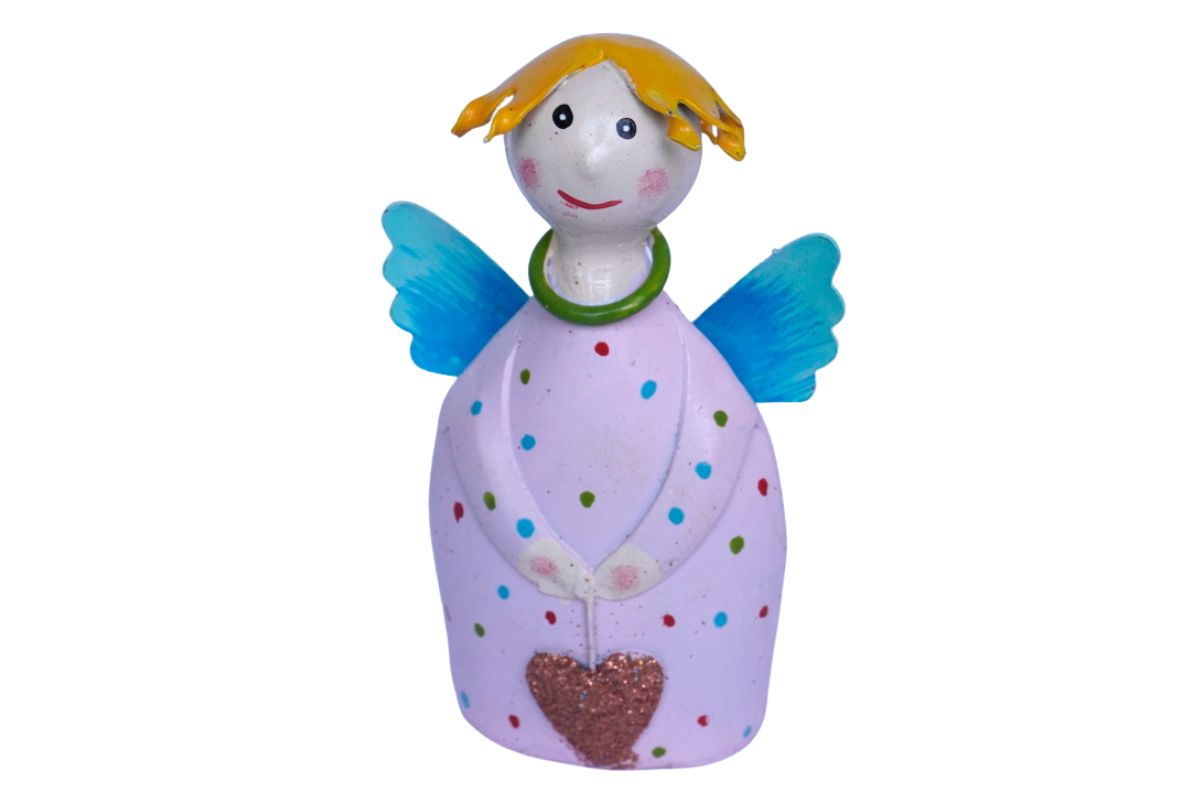 Pape Dekofigur Schutzengel Blechfigur Little Sven mit Herz Handarbeit