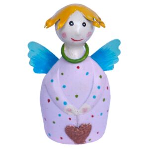 Pape Dekofigur Schutzengel Blechfigur Little Sven mit Herz Handarbeit