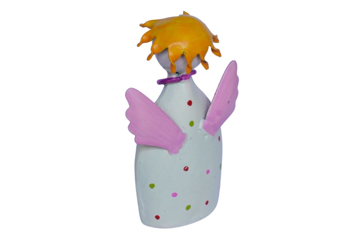 Pape Dekofigur Schutzengel Blechfigur Little Julian mit Herz Handarbeit