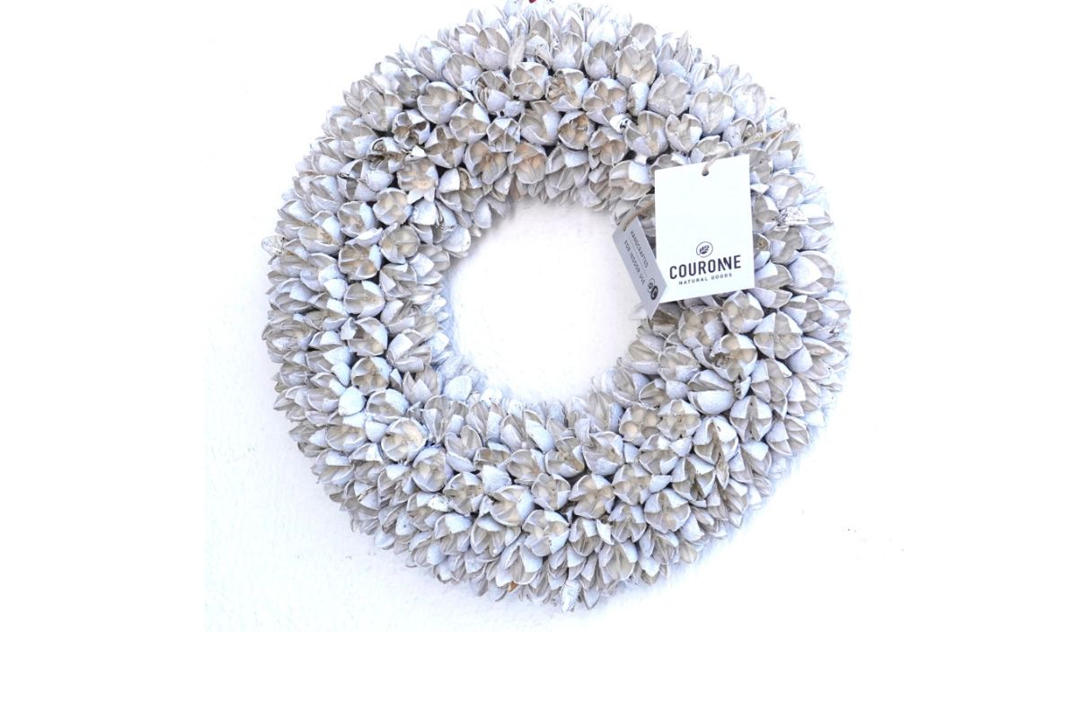 Couronne Türkranz Naturkranz Bakuli Früchte Trocken Kranz White 30 ∅