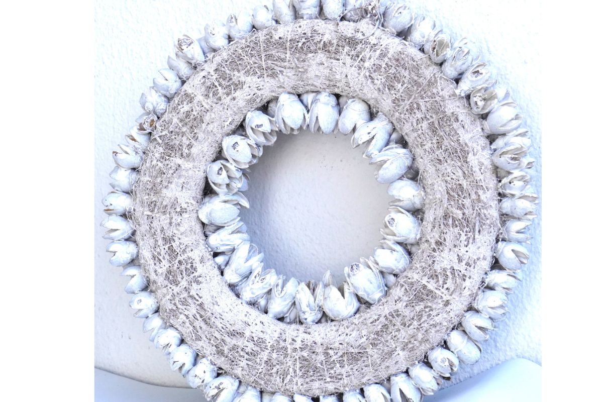 Couronne Türkranz Naturkranz Bakuli Früchte Trocken Kranz White 30 ∅